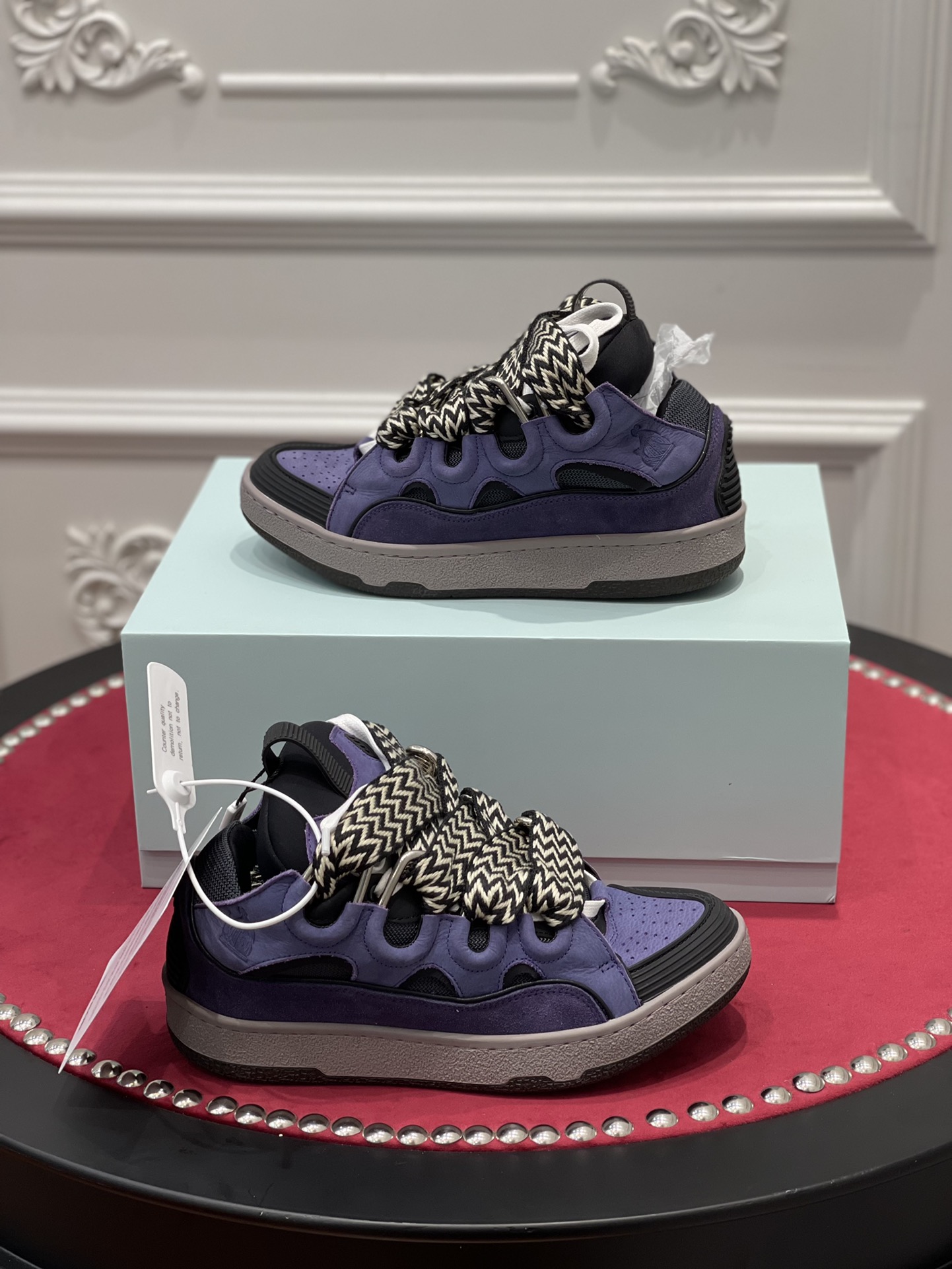 Lanvon Curb SneakerPurple Black FM-SKRK11-DRAG-E2279